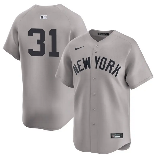 Men's New York Yankees #31 Cam Schlittler Grey 2026 Road Limited Stitched Baseball Jersey